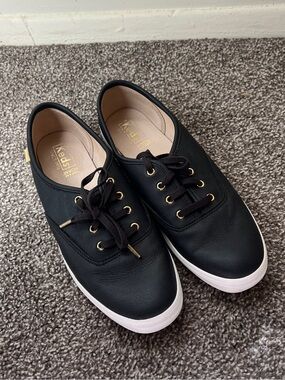Keds Black Leather Champion Shoes Size 8